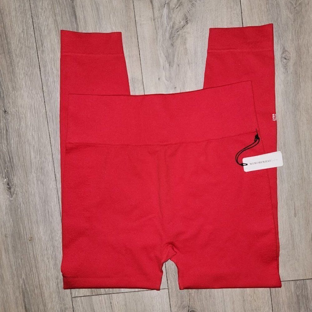 We Wore What Women's Red Seamless High Waist Leggings Size Large - Picture 7 of 16